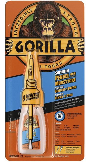 Hovedbilde Gorilla Glue superlim m/pensel + dyse